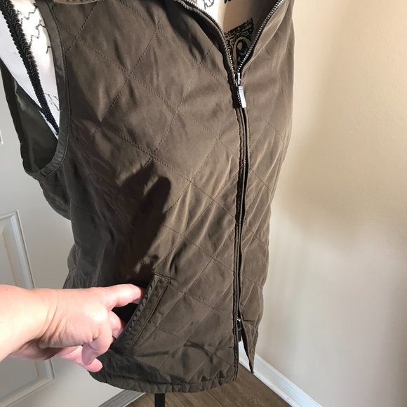 Faconnable Quilted Two-Way Zipper Vest Brown ~ Size S - Picture 2 of 6